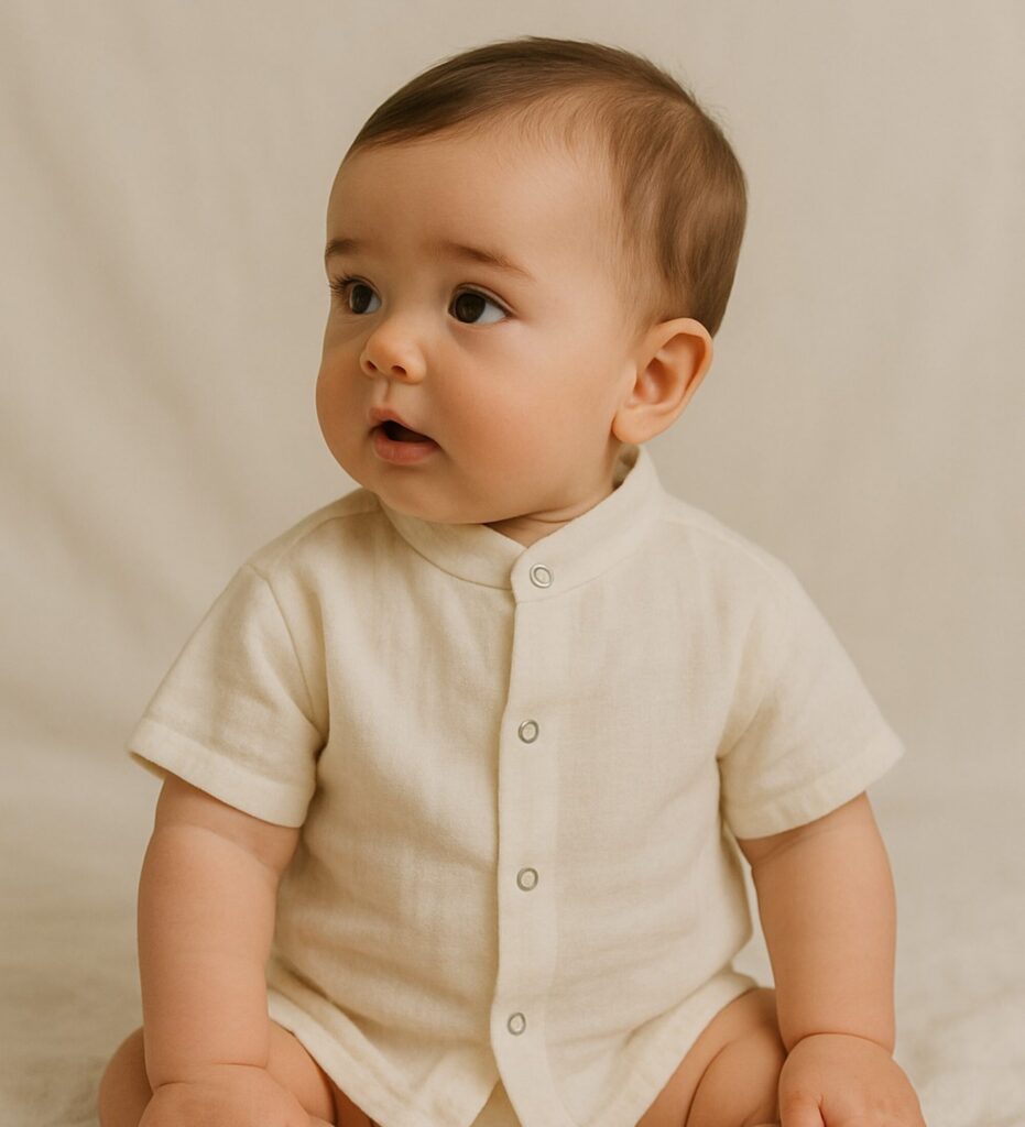 kısa kollu mislin gömlek pinnababy